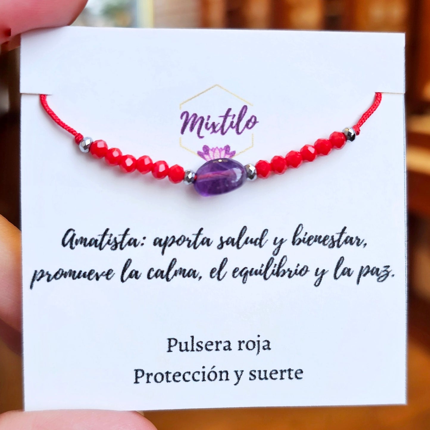 Pulsera roja Amatista