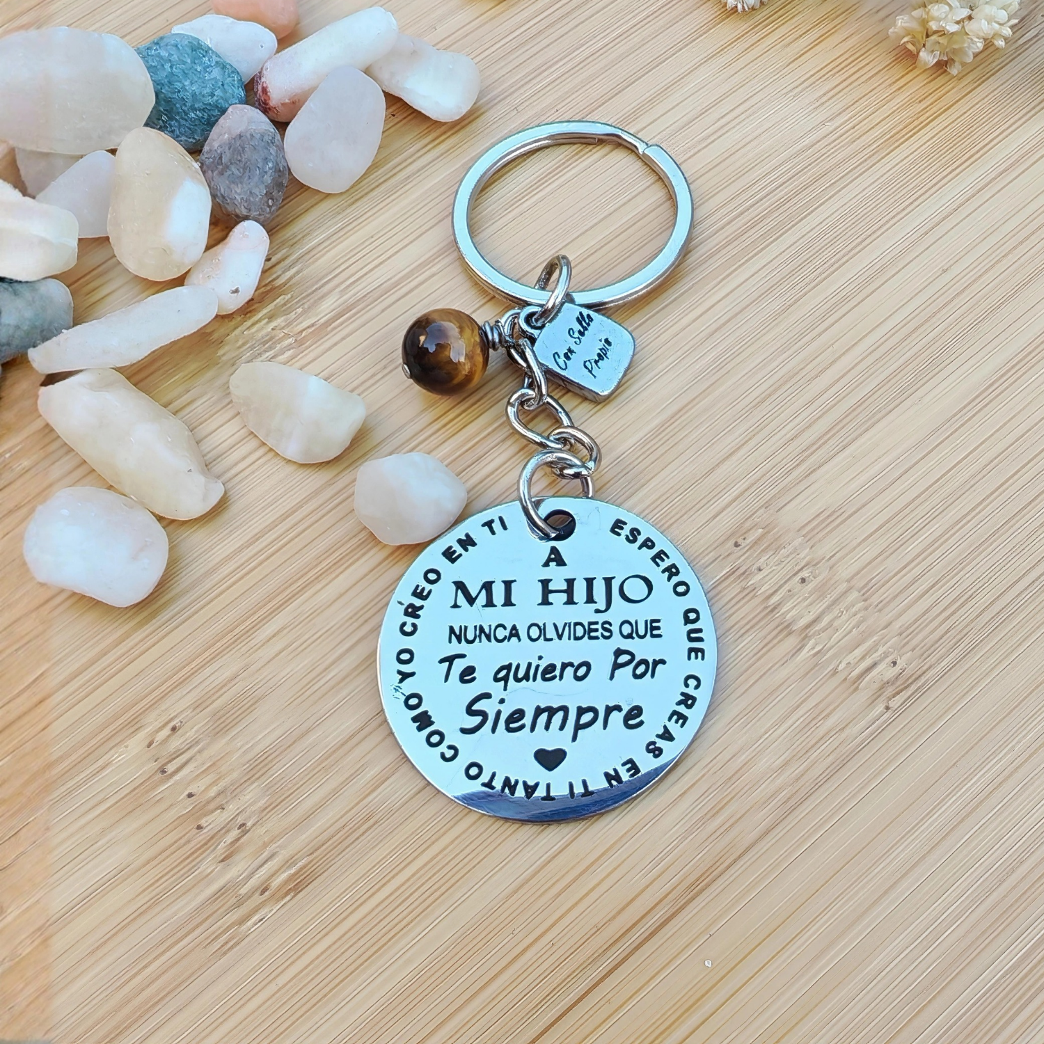 Llavero para Hijo – Nunca Olvides Cuánto Te Quiero • Ojo de Tigre | Mixtilo