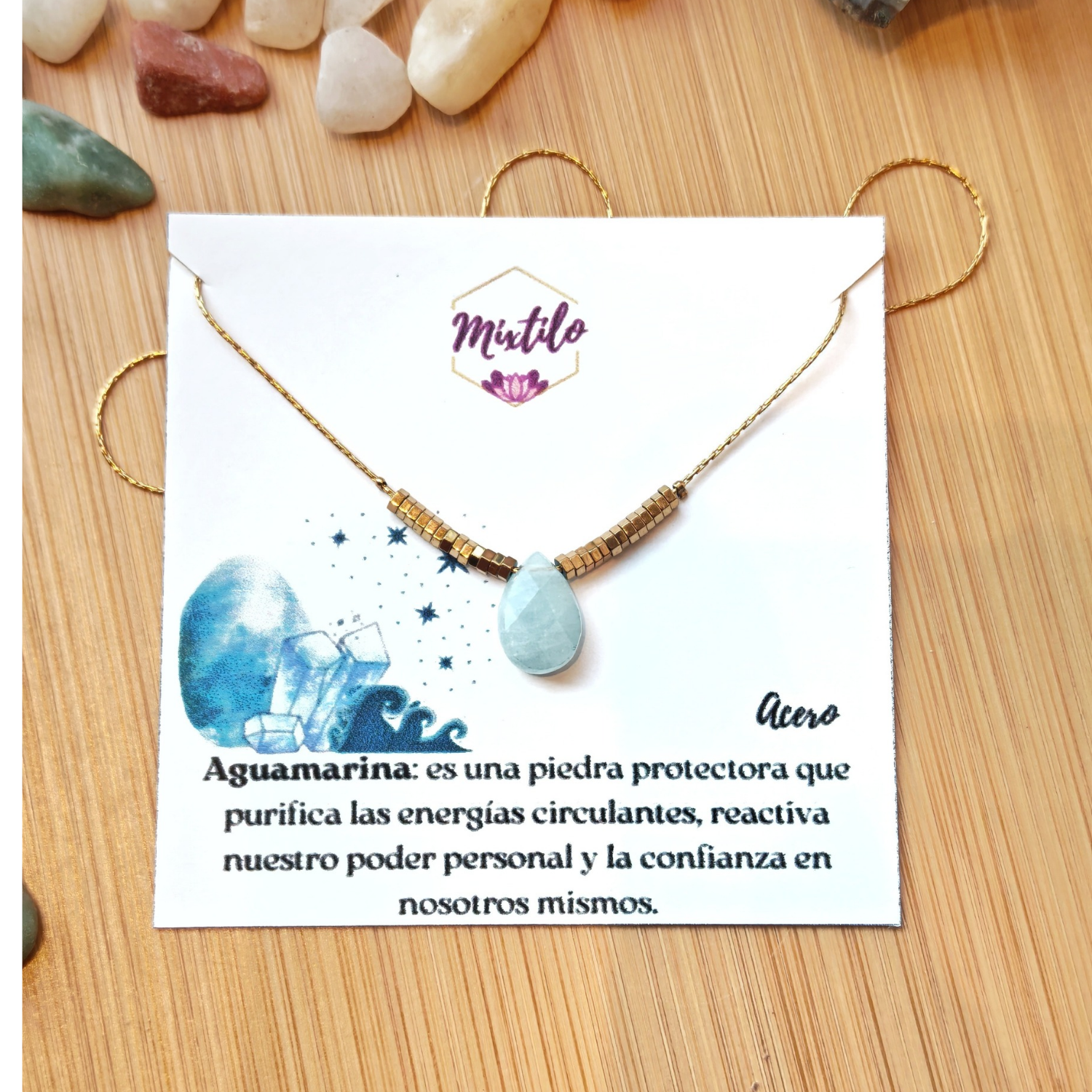 Collar Aguamarina – Protección y Confianza Personal | Mixtilo