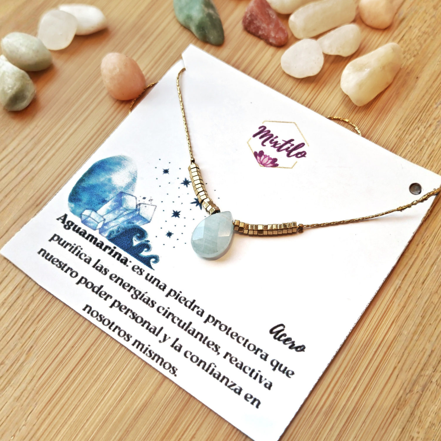 Collar Aguamarina – Protección y Confianza Personal | Mixtilo