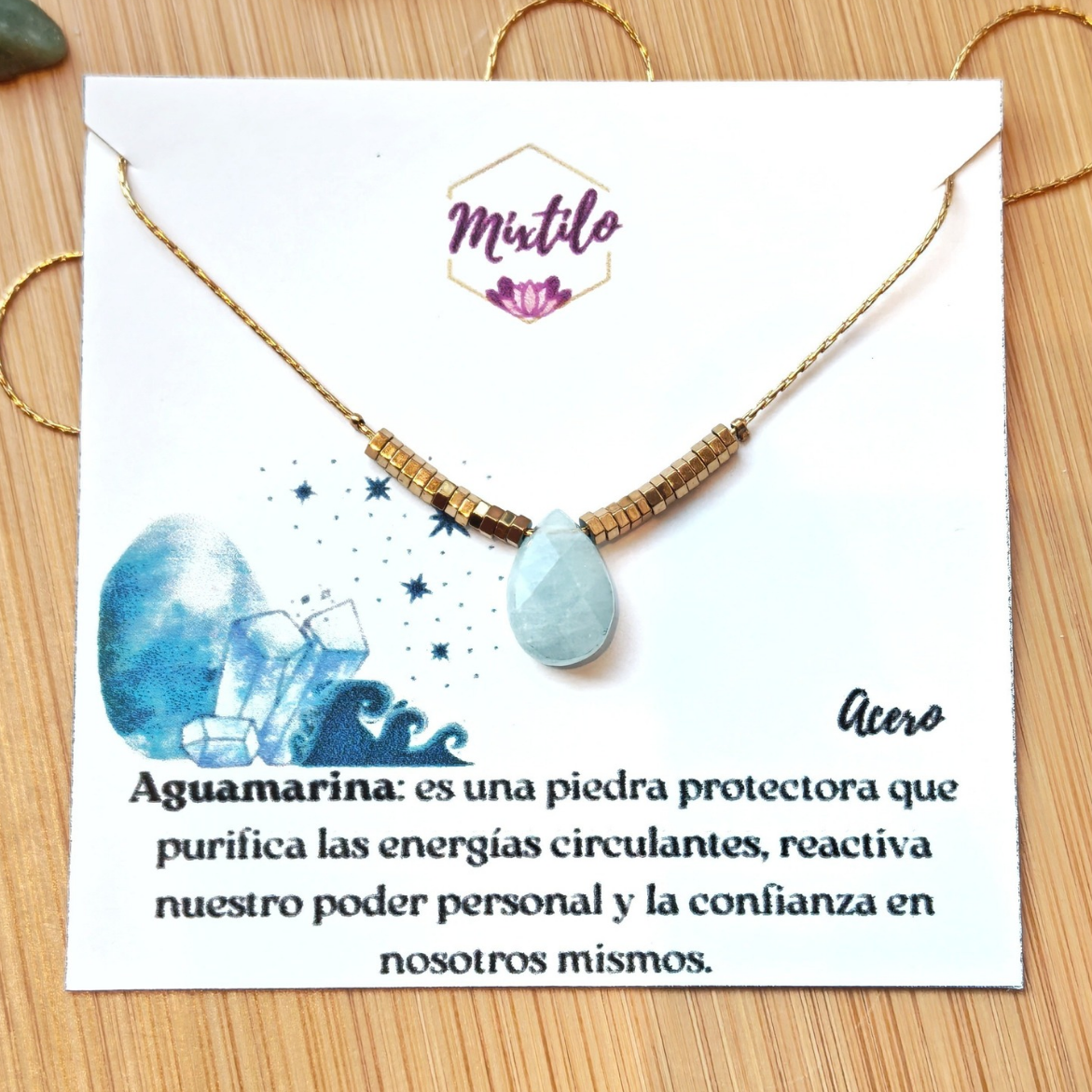 Collar Aguamarina – Protección y Confianza