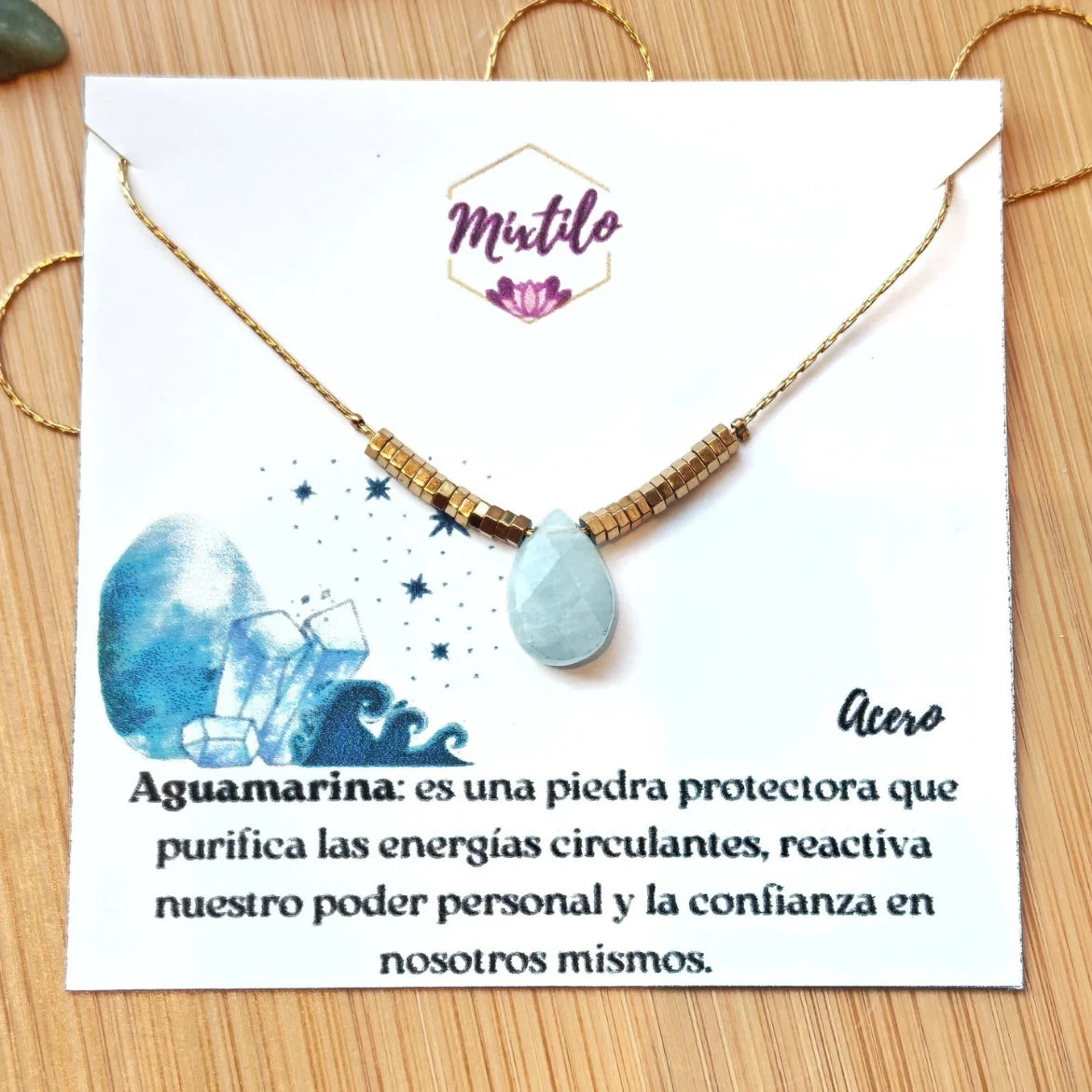 Collar Aguamarina – Protección y Confianza