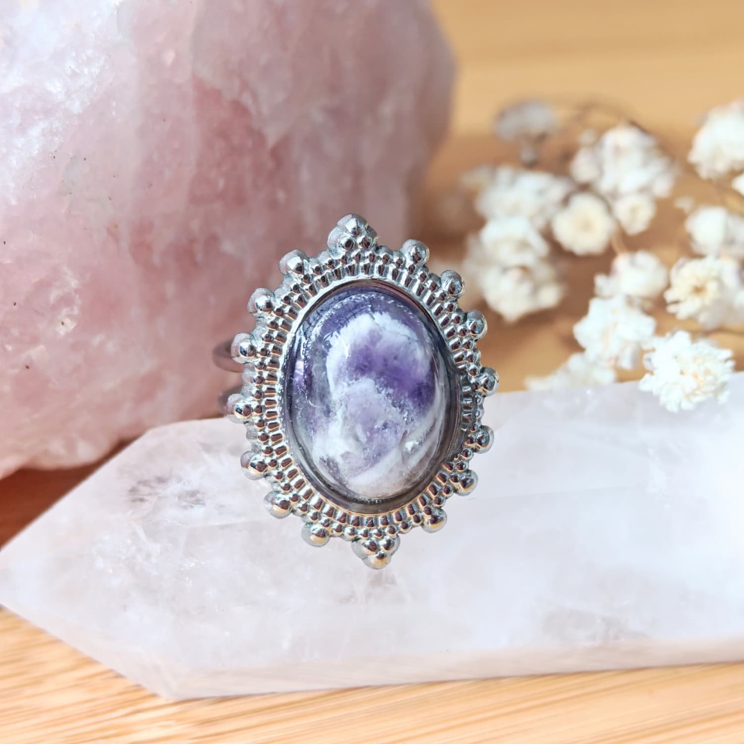 Anillo amatista - ajustable
