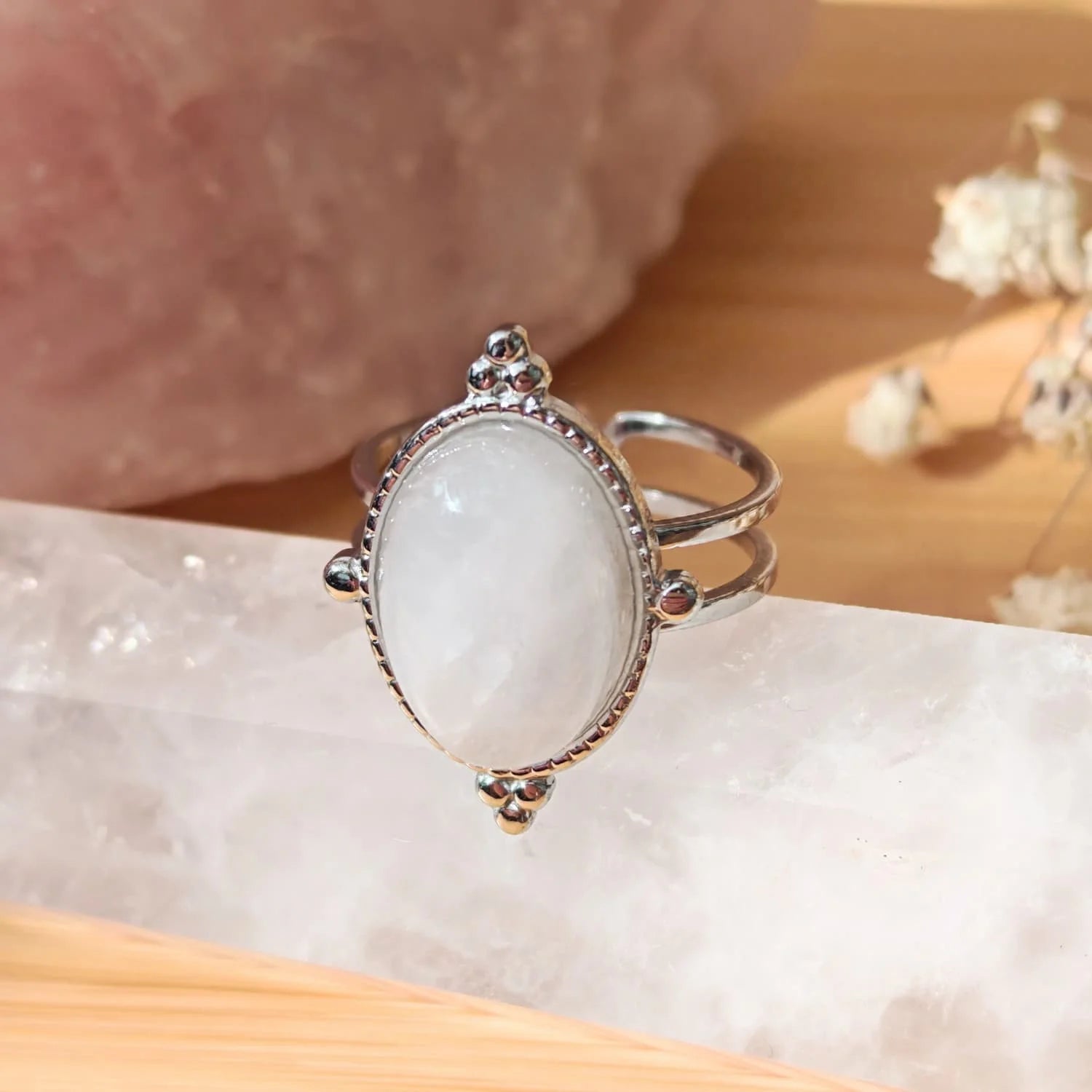 Anillo Cuarzo Rosado
