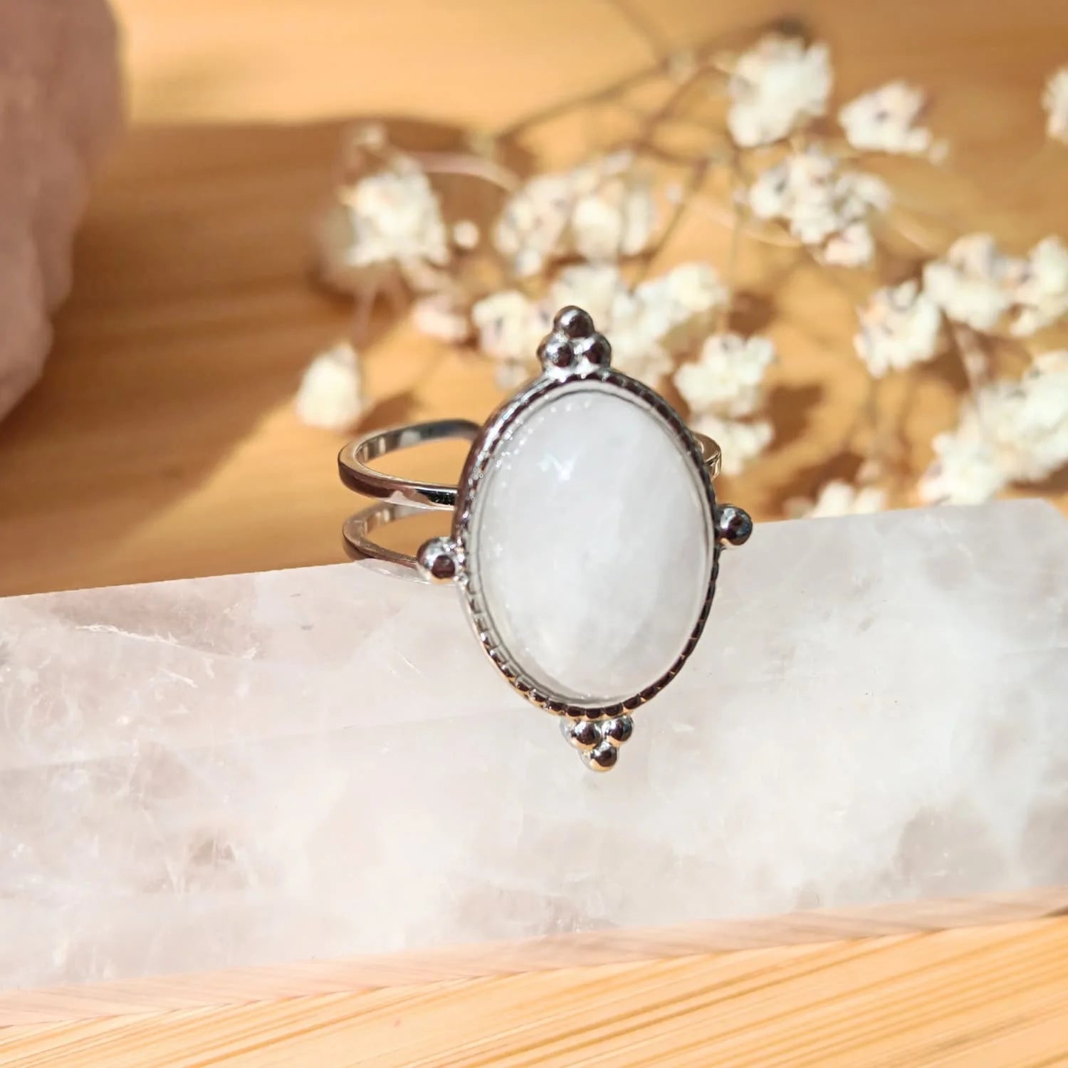 Anillo Cuarzo Rosado