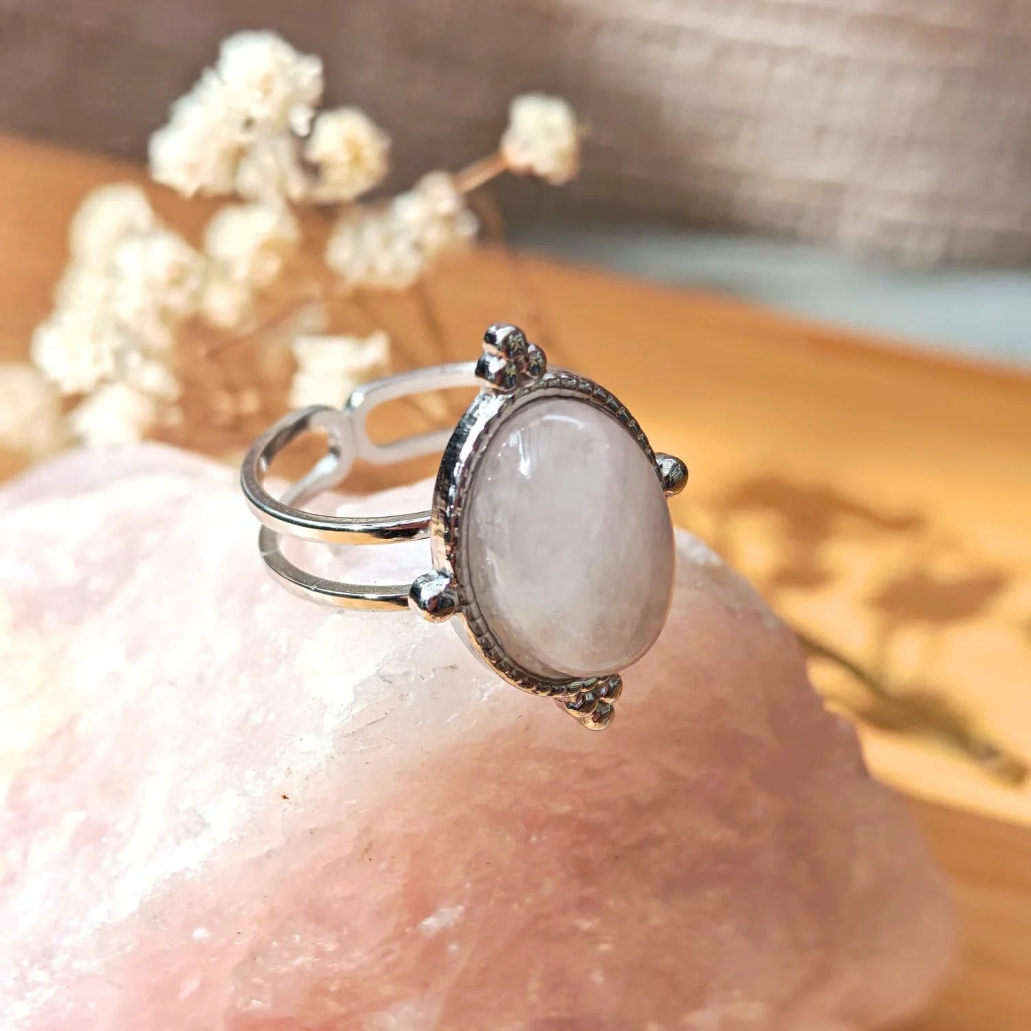 Anillo Cuarzo Rosado
