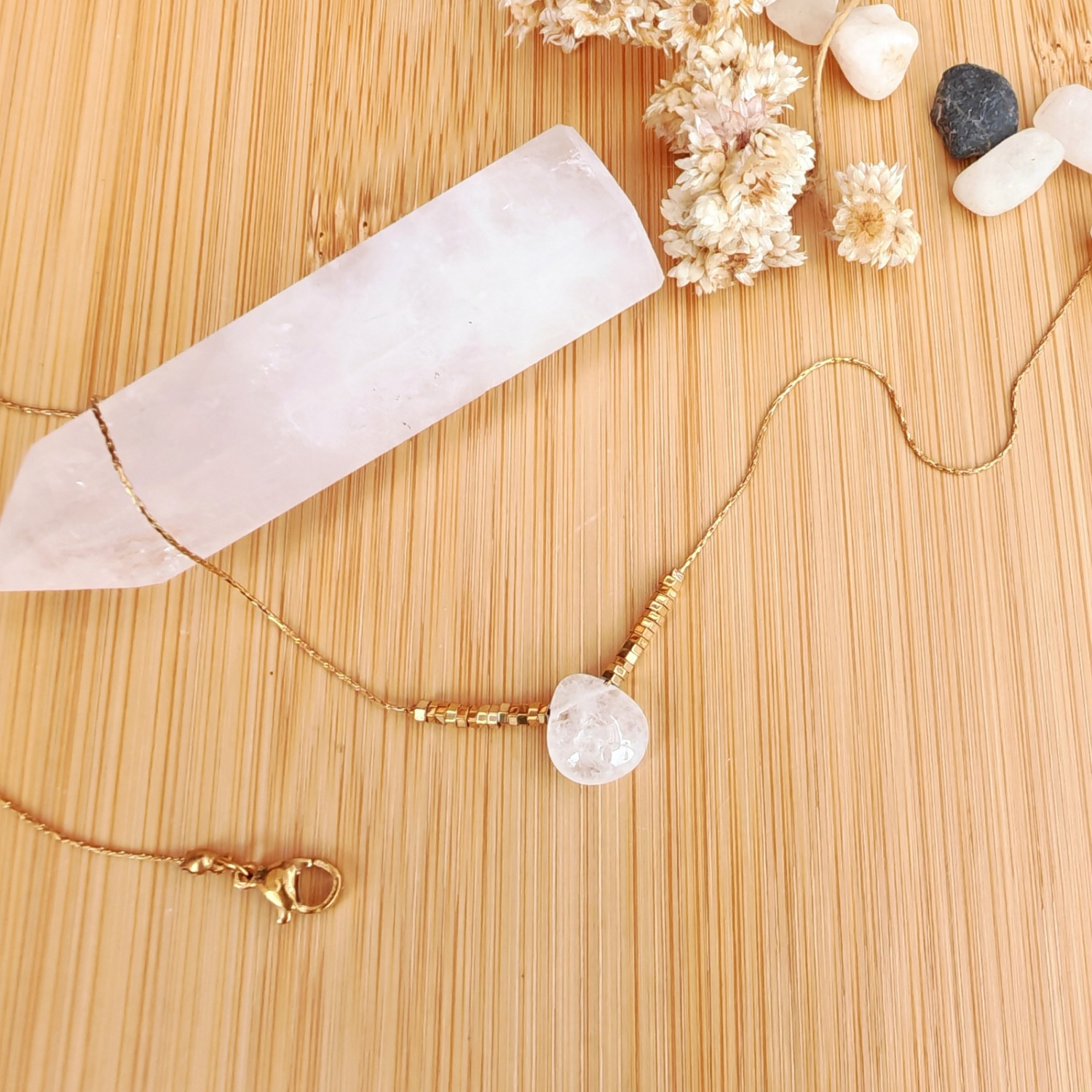 Collar Cuarzo Blanco – Limpieza, Protección energética | Mixtilo