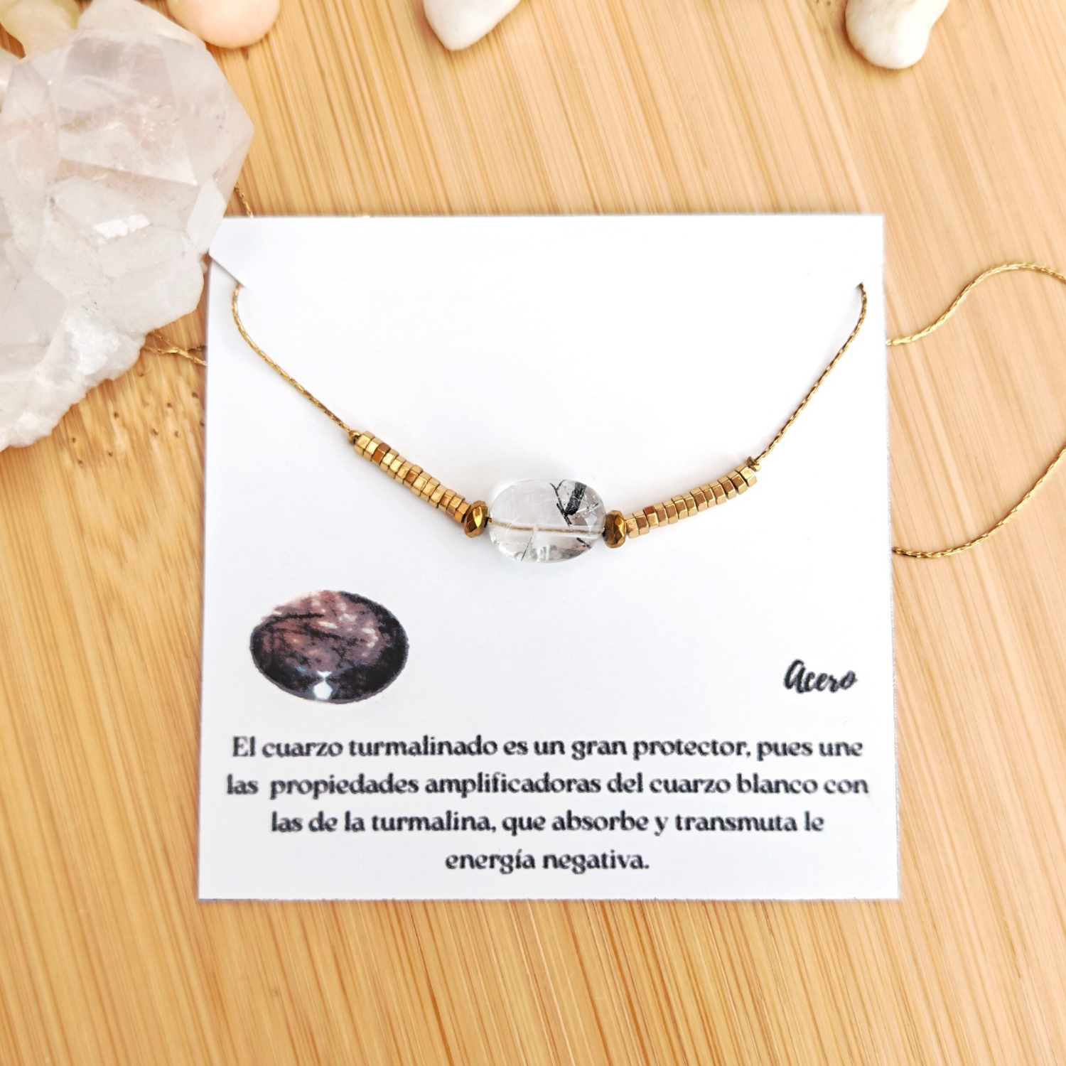 Collar Cuarzo Turmalinado – Protección y Transmutación de Energía | Mixtilo