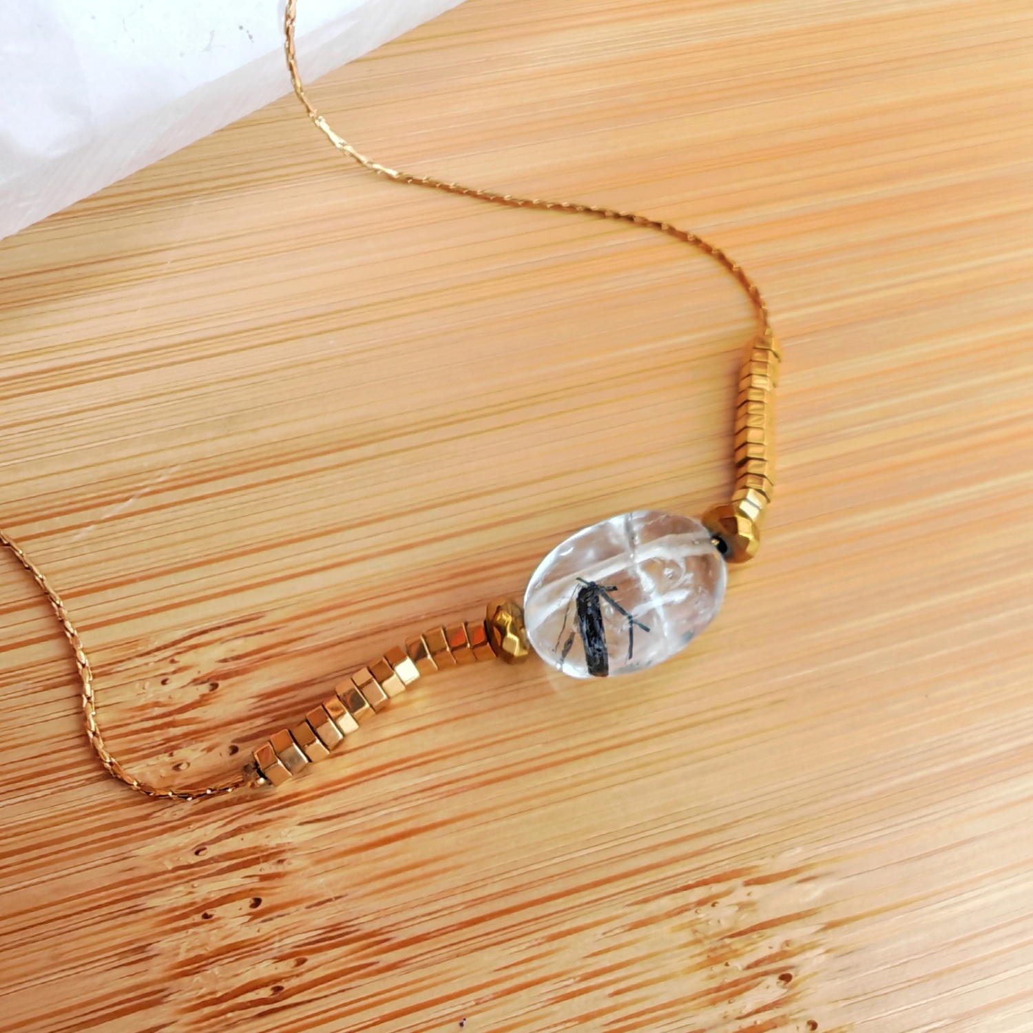 Collar Cuarzo Turmalinado – Protección y Transmutación de Energía | Mixtilo