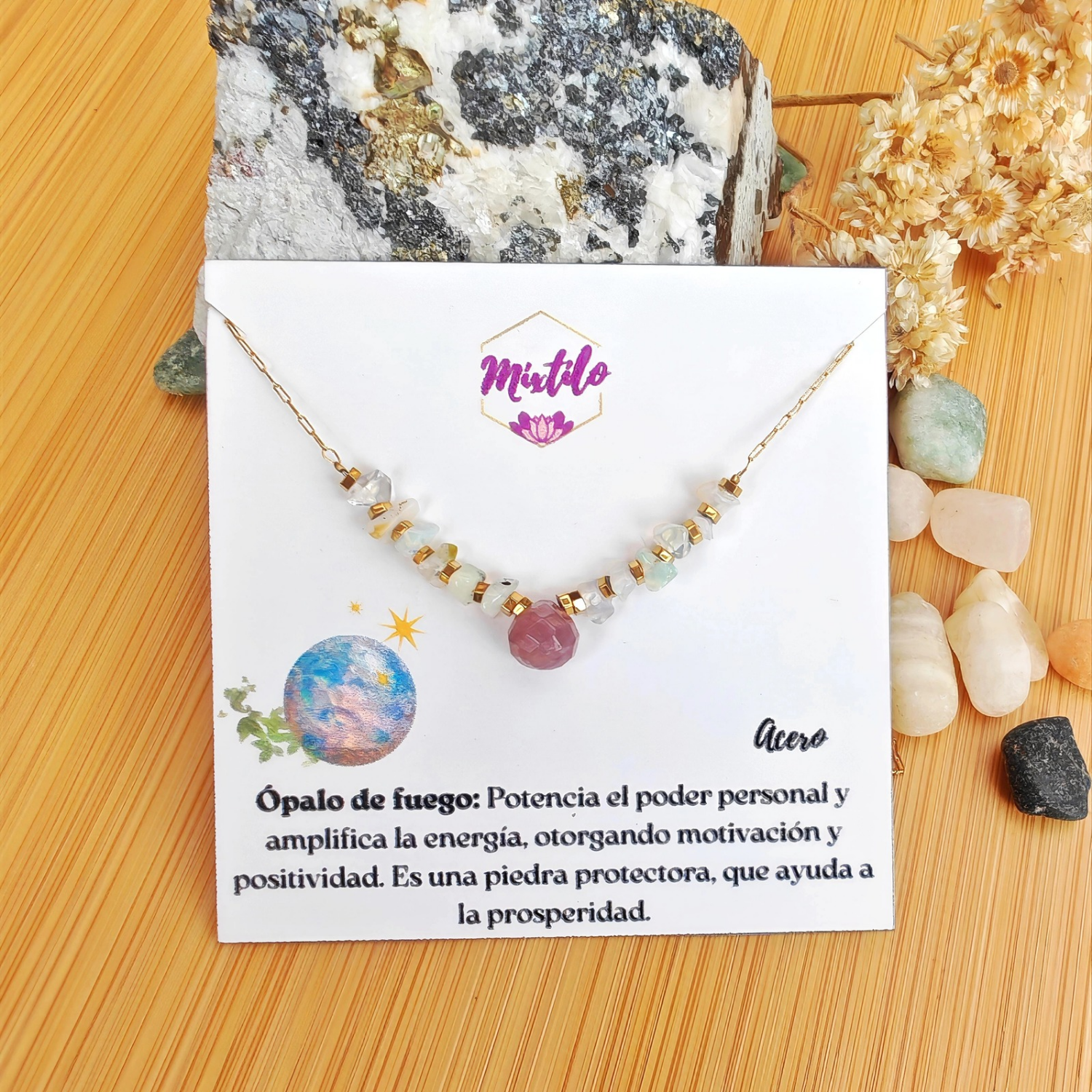 Collar Ópalo de Fuego – Energía, Motivación y Prosperidad | Mixtilo