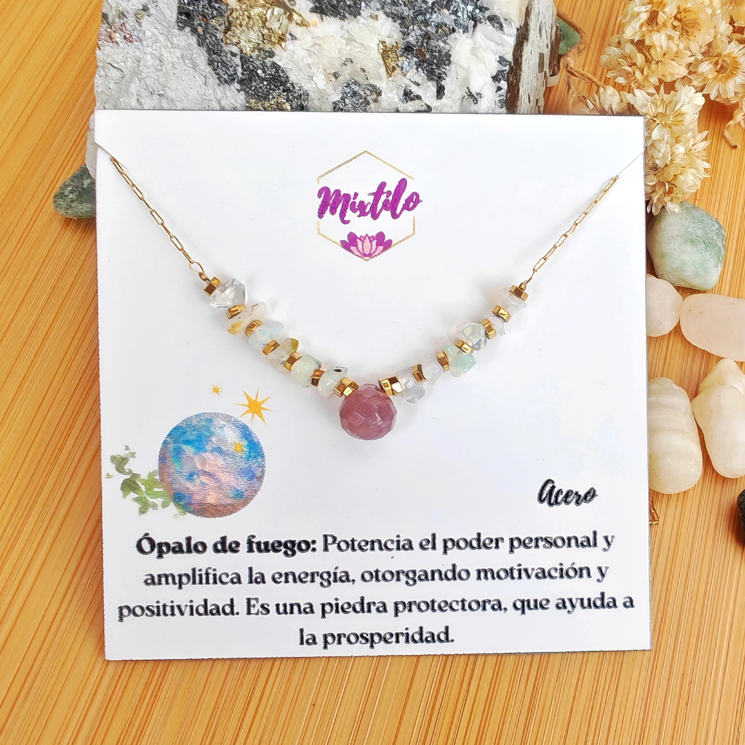 Collar Ópalo de Fuego – Energía, Motivación y Prosperidad | Mixtilo