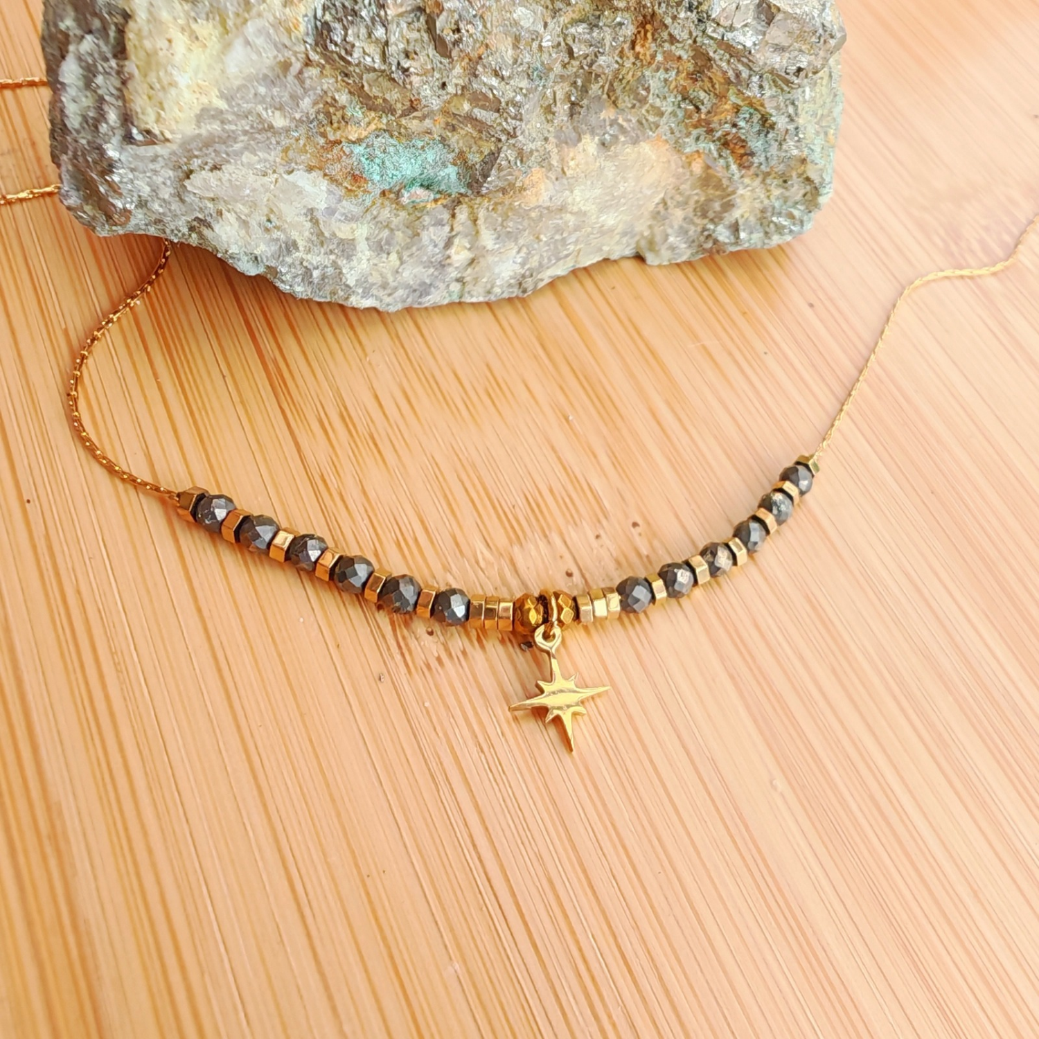 Collar Pirita - Estrella Fugaz Prosperidad / Mixtilo