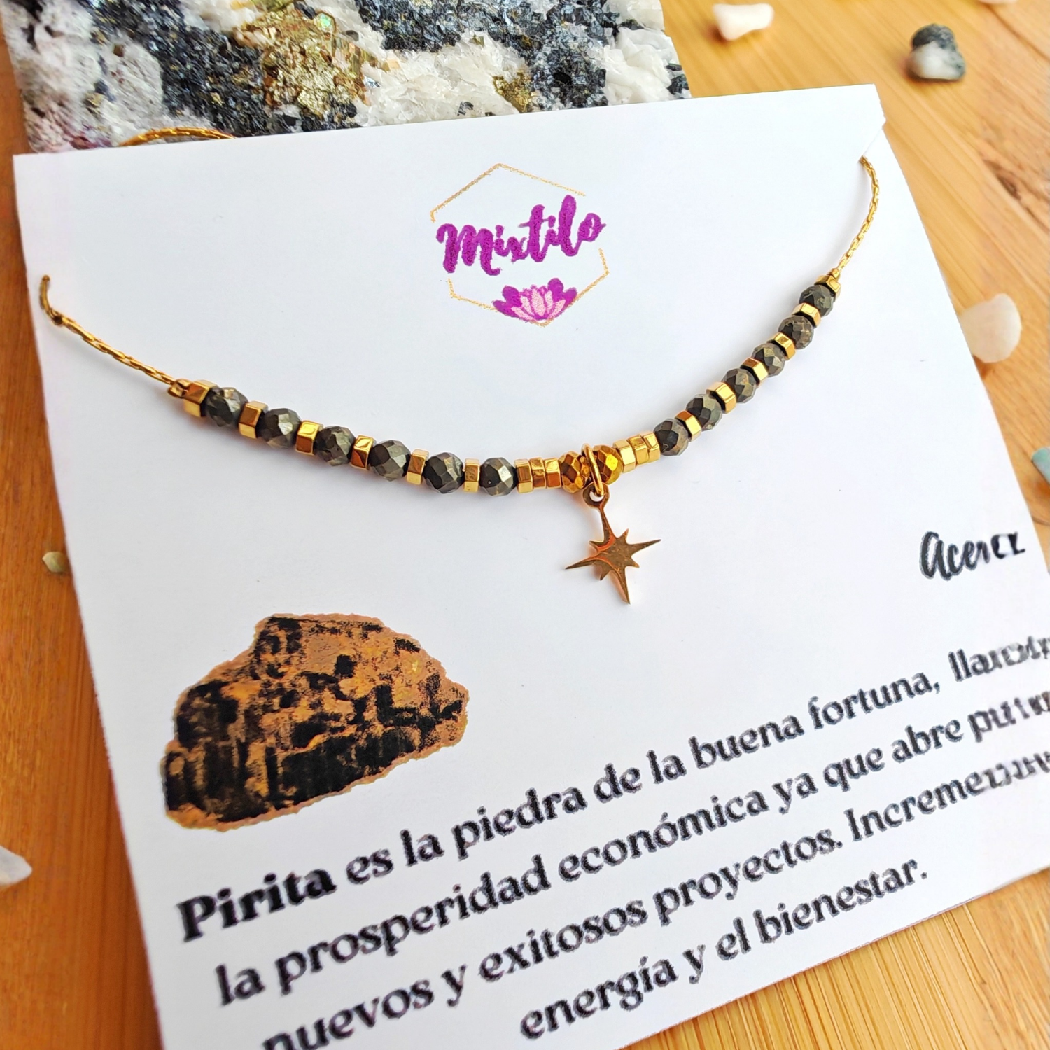 Collar Pirita - Estrella Fugaz Prosperidad / Mixtilo