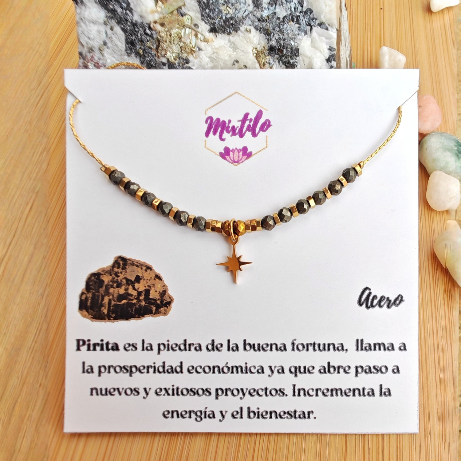 Collar Pirita - Estrella Fugaz Prosperidad / Mixtilo