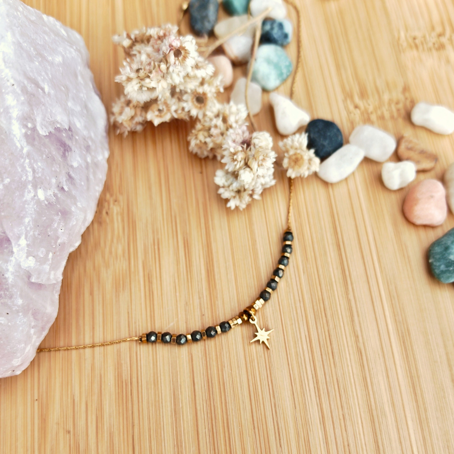 Collar Pirita - Estrella Fugaz Prosperidad / Mixtilo