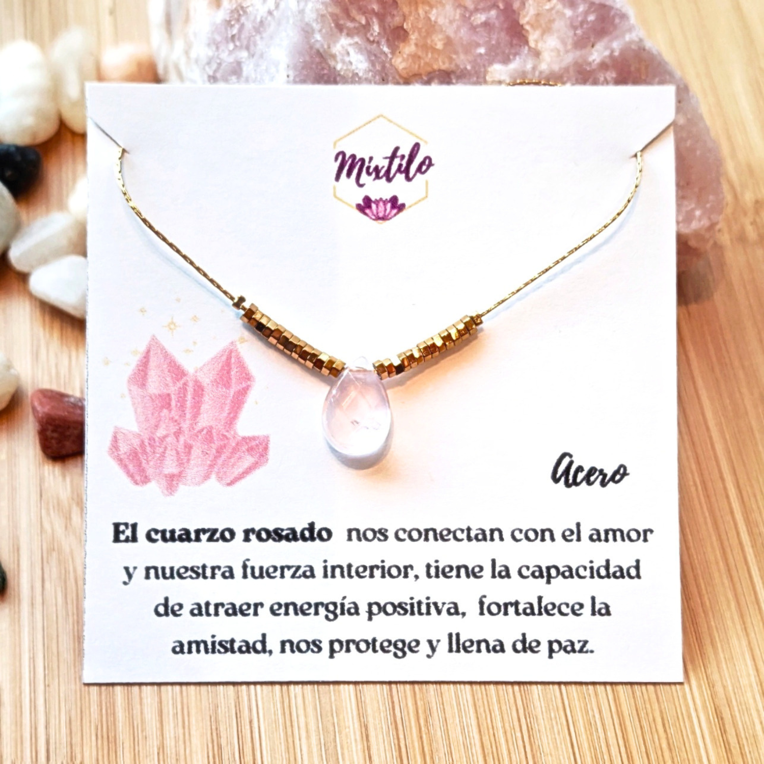 Collar Cuarzo Rosado – Amor Propio