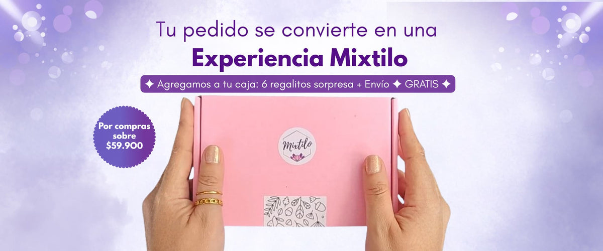 Por compras sobre $59.900 te llevas una caja con regalos sorpresa y envio gratis 
