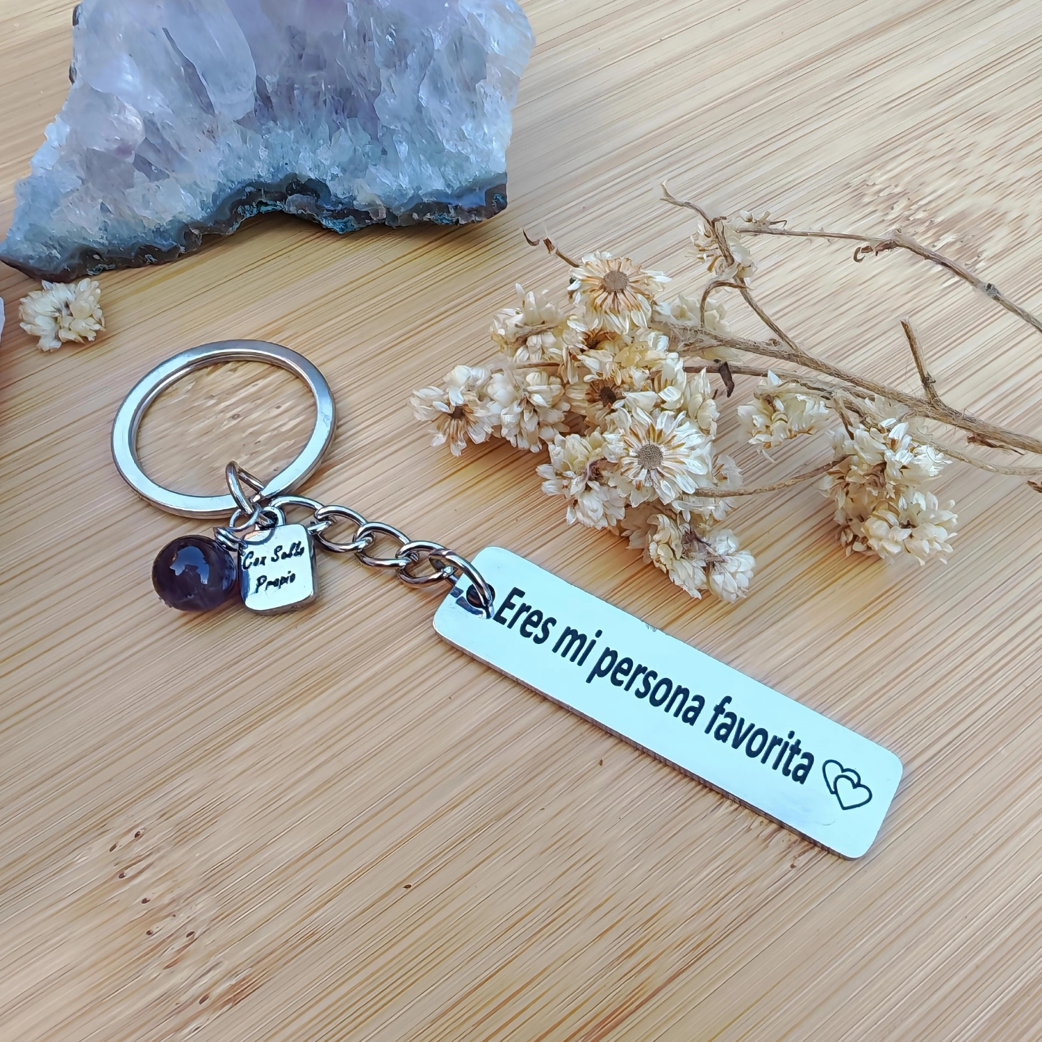 Llavero Eres Mi Persona Favorita – Regalo con Mensaje y Amatista | Mixtilo