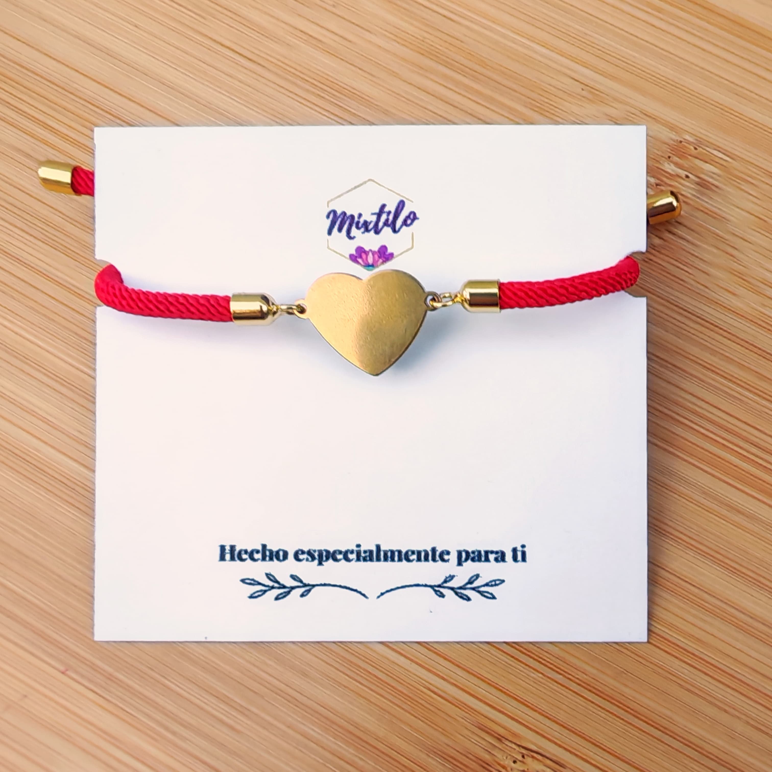 Pulsera Roja Corazón - Grabado personalizado