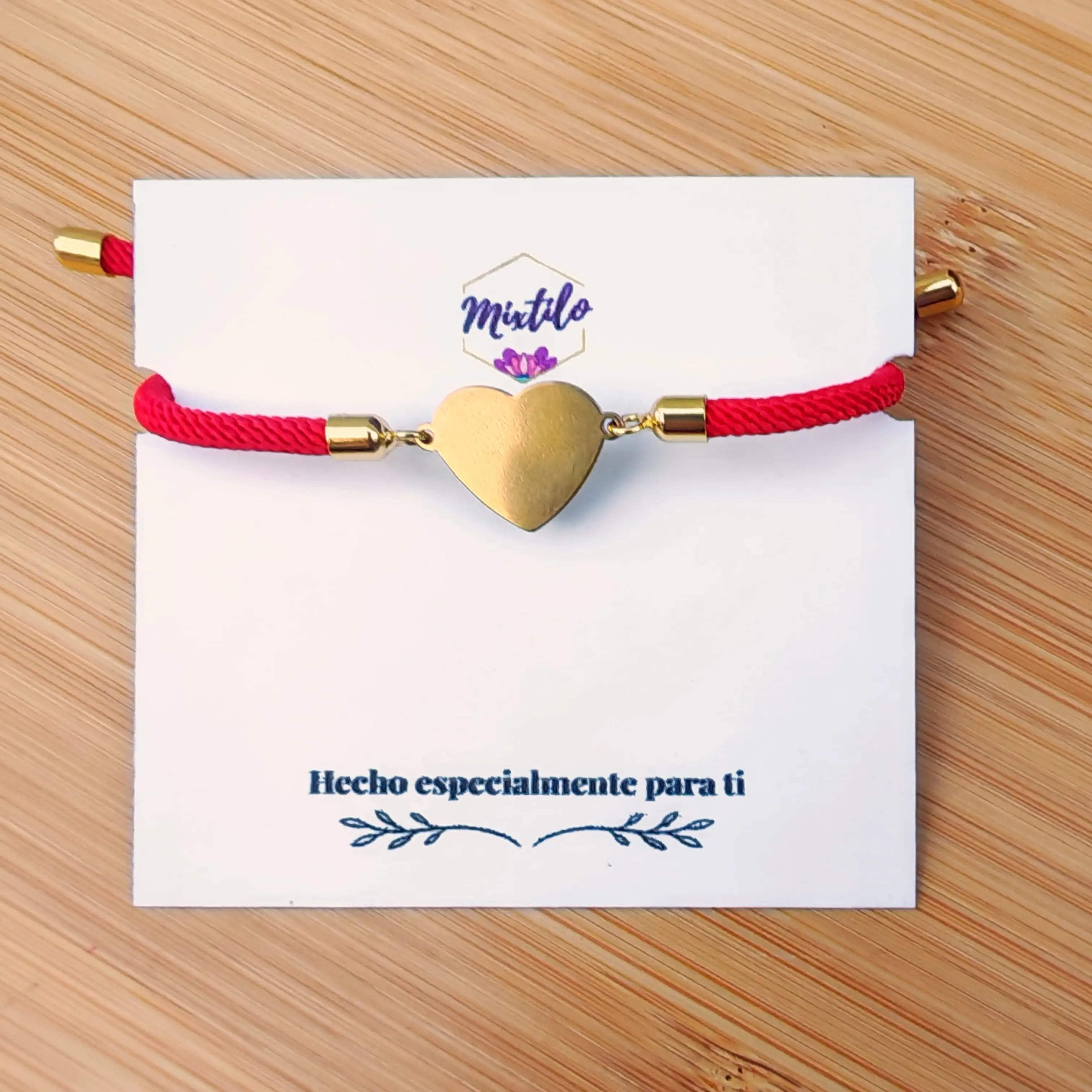 Pulsera Roja Corazón - Grabado personalizado