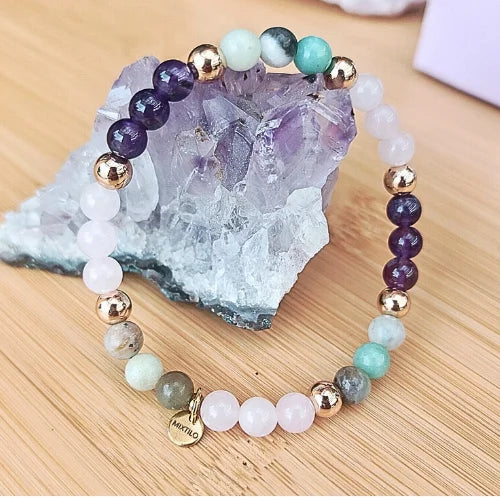 Pulsera Amor y equilibrio - Amatista & cuarzo rosado