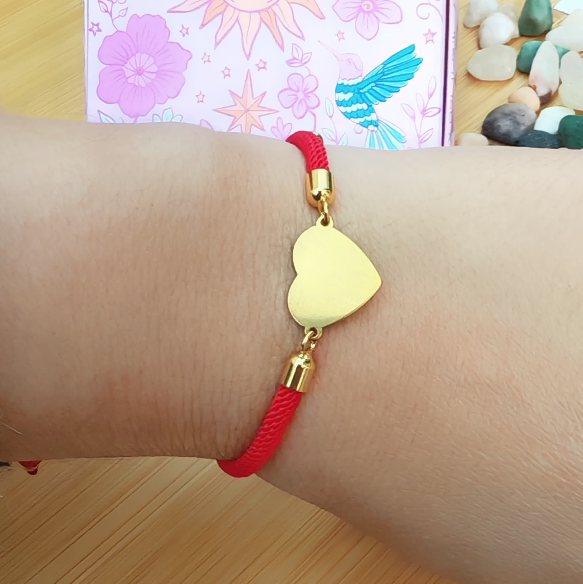 Pulsera Roja Corazón - Grabado personalizado