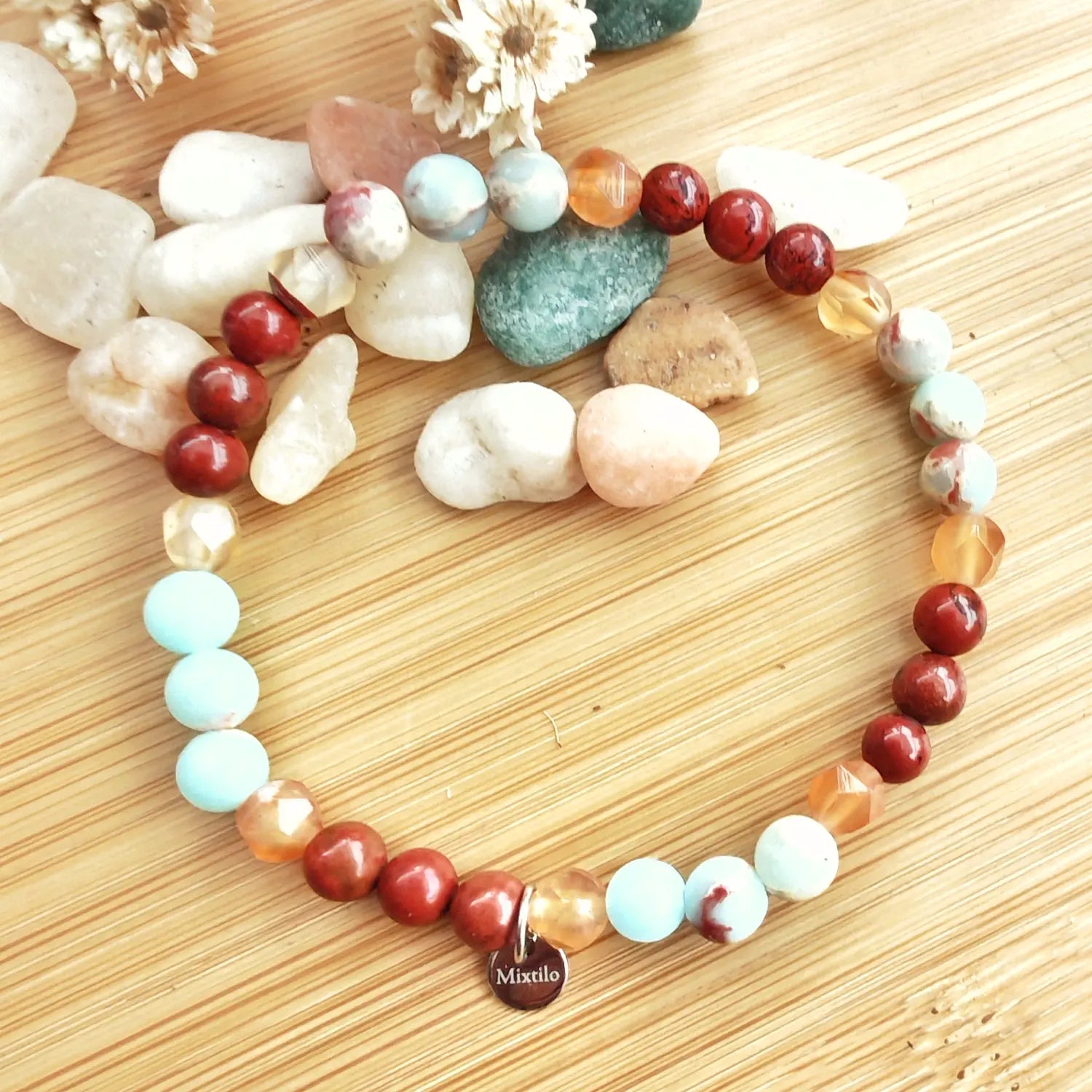 Pulsera fuerza interior - Jaspe rojo & cornalina