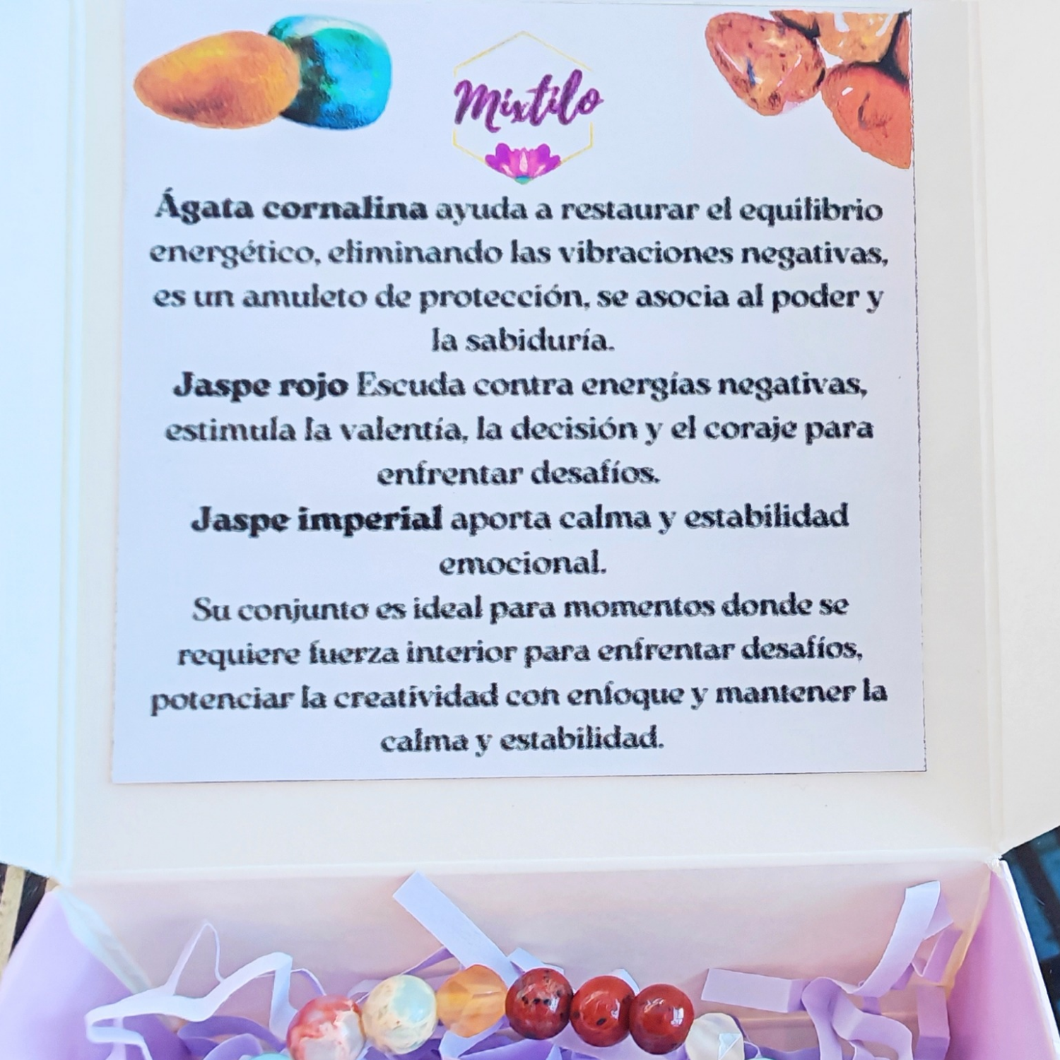 Pulsera fuerza interior - Jaspe rojo & cornalina