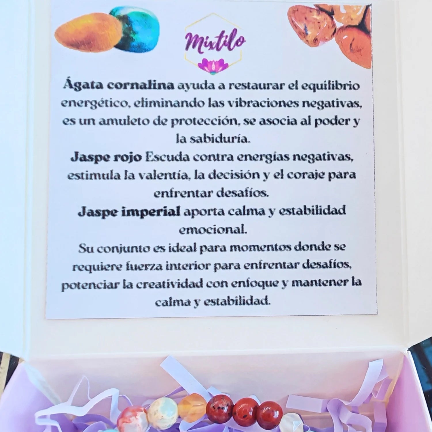 Pulsera fuerza interior - Jaspe rojo & cornalina
