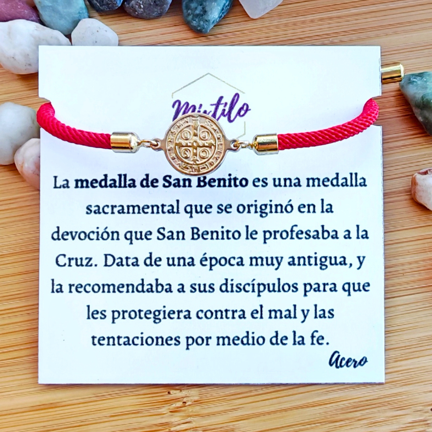 Pulsera roja San Benito - Protección y Fé