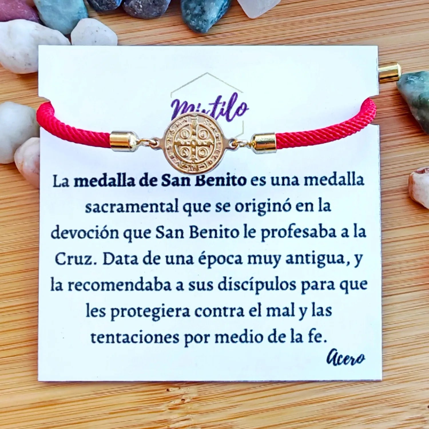 Pulsera roja San Benito - Protección y Fé