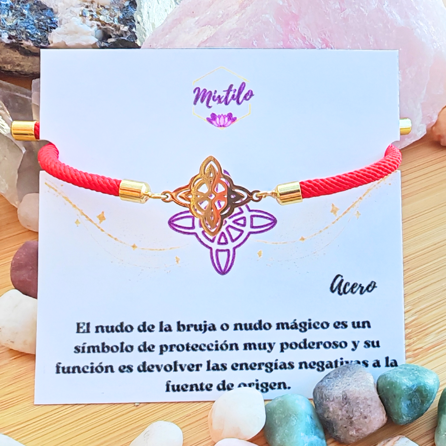Pulsera Roja Nudo de Brujas