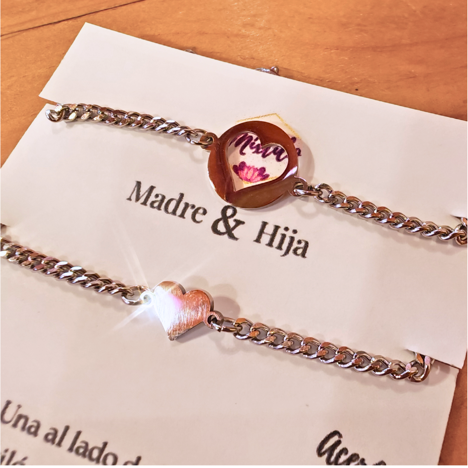 Pulseras madre e hija - plateadas