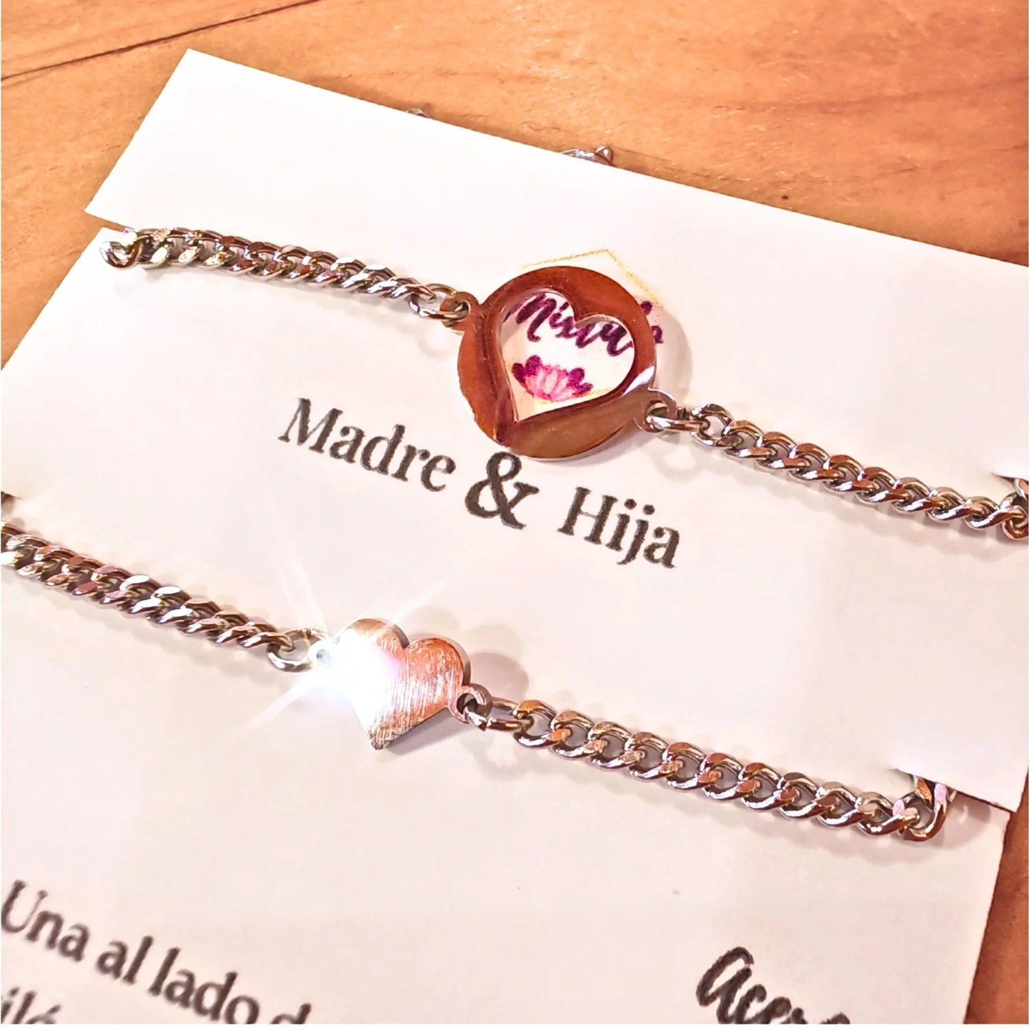 Pulseras madre e hija - plateadas