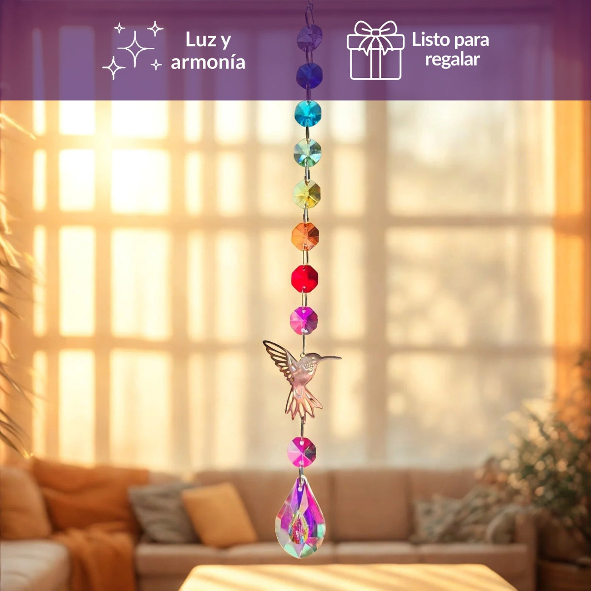 Atrapasol Colibrí - 7 Chakras