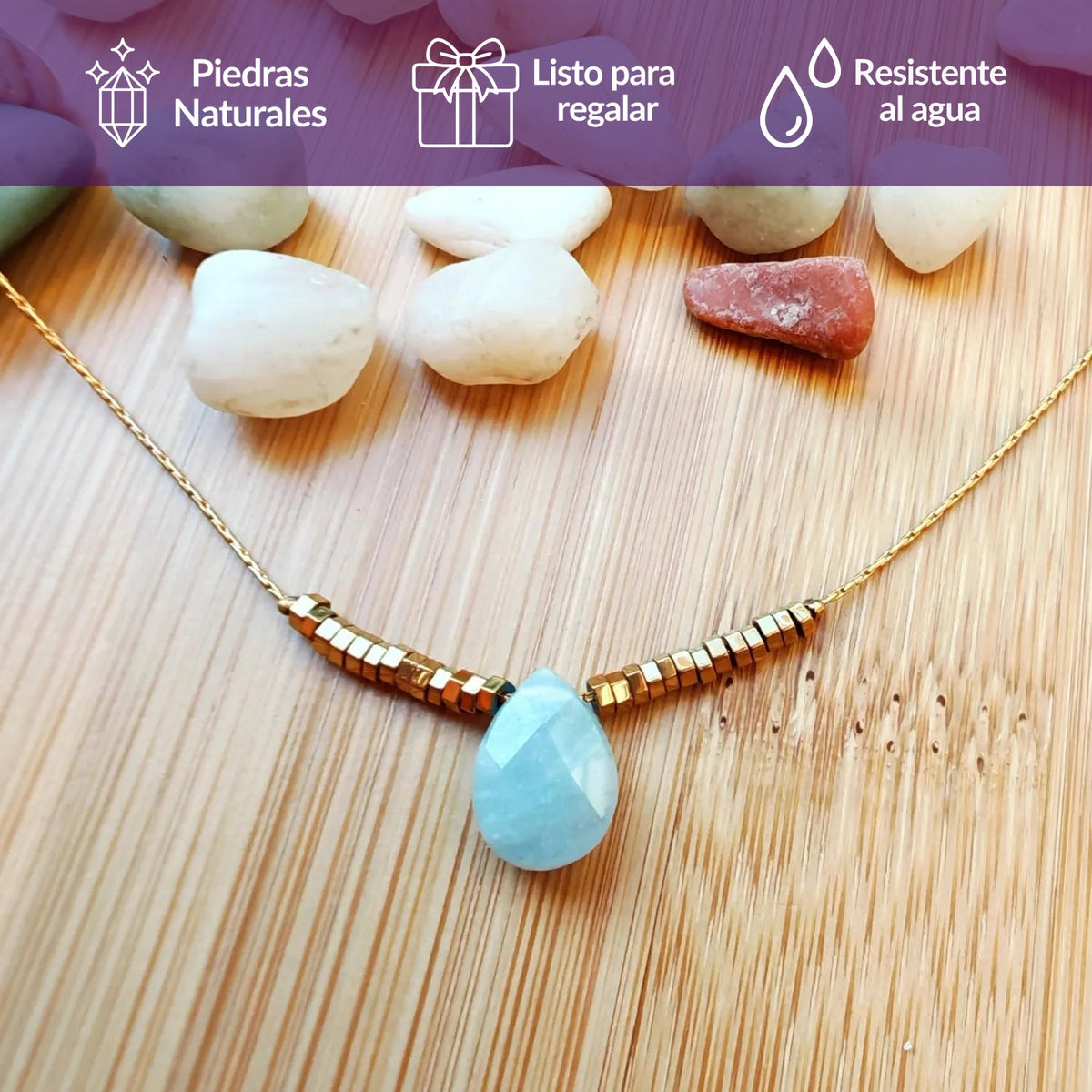 Collar Aguamarina – Protección y Confianza