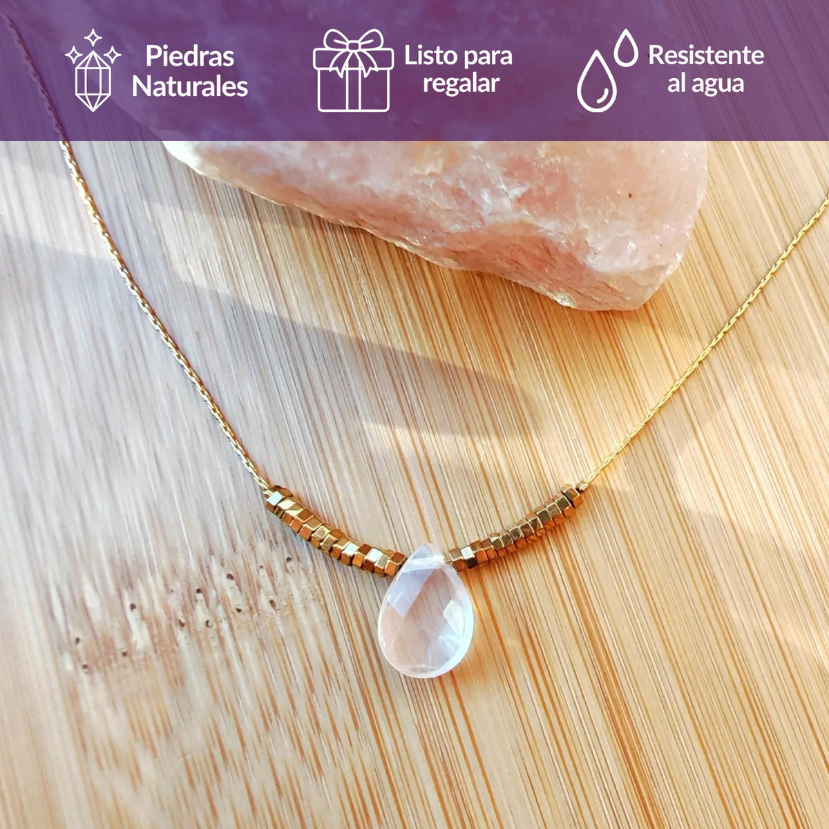 Collar Cuarzo Rosado – Amor Propio