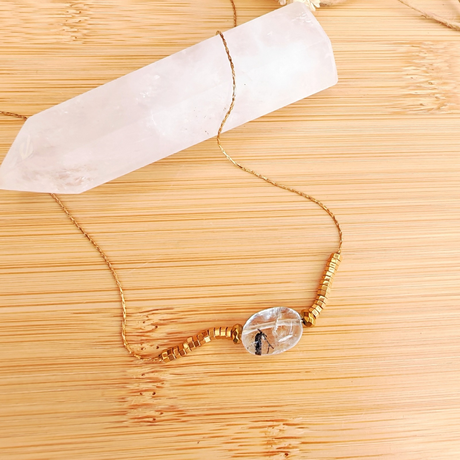 Collar Cuarzo Turmalinado – Protección y Transmutación de Energía | Mixtilo