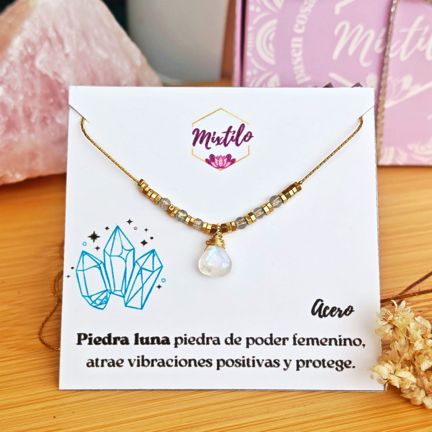Collar Piedra Luna – Poder Femenino, Intuición y Protección | Mixtilo