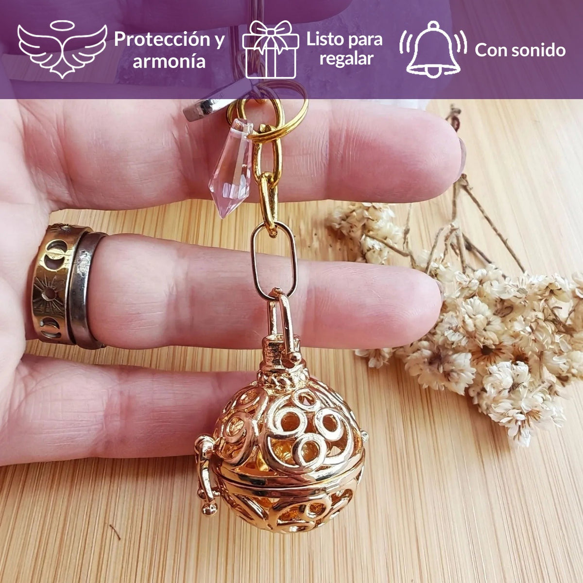 Llamador de Ángeles Esfera - Dorado
