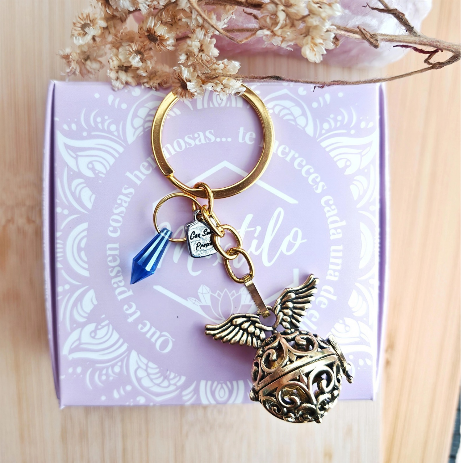 Llamador de Ángeles Alas Dorado – Paz, Guía y Energía Protectora | Mixtilo