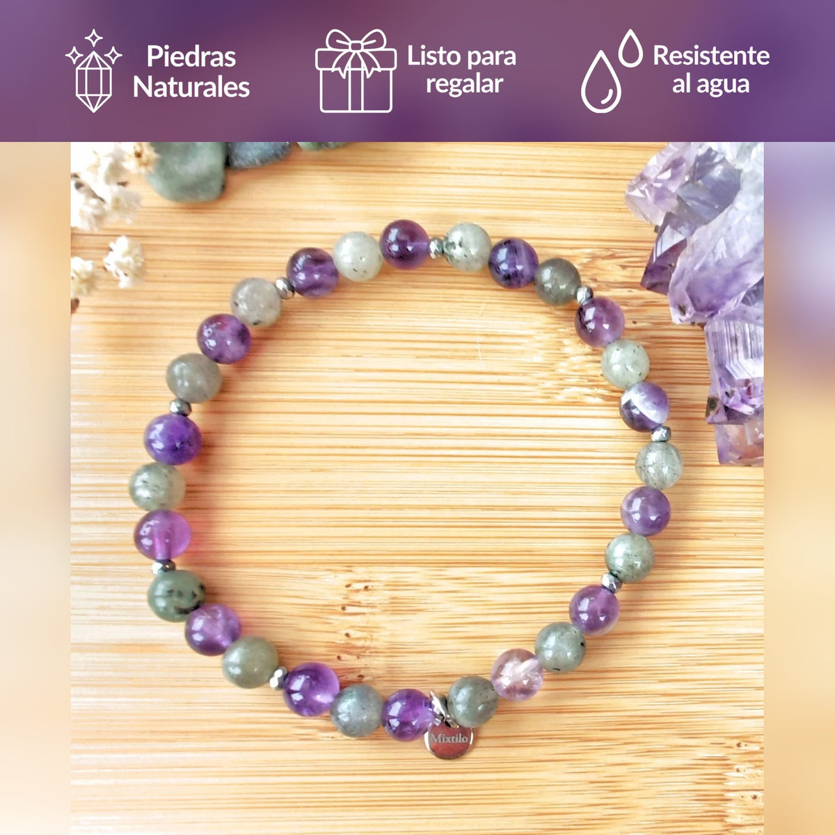 Pulsera intuición y protección - Amatista & Labradorita