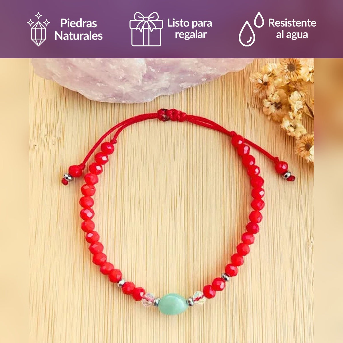 Pulsera Roja Amazonita – Éxito y Abundancia