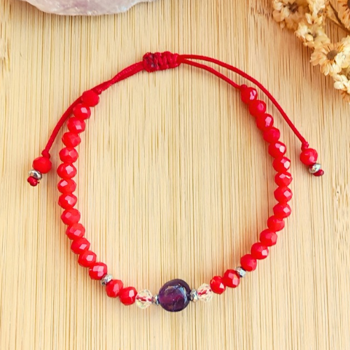 Pulsera Roja Amatista – Bienestar