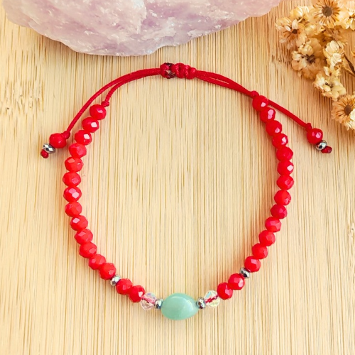 Pulsera Roja Amazonita – Éxito y Abundancia