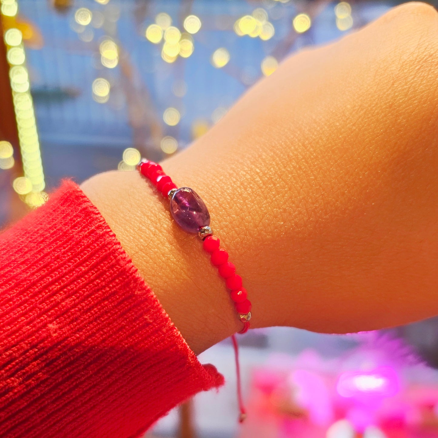 Pulsera roja Amatista