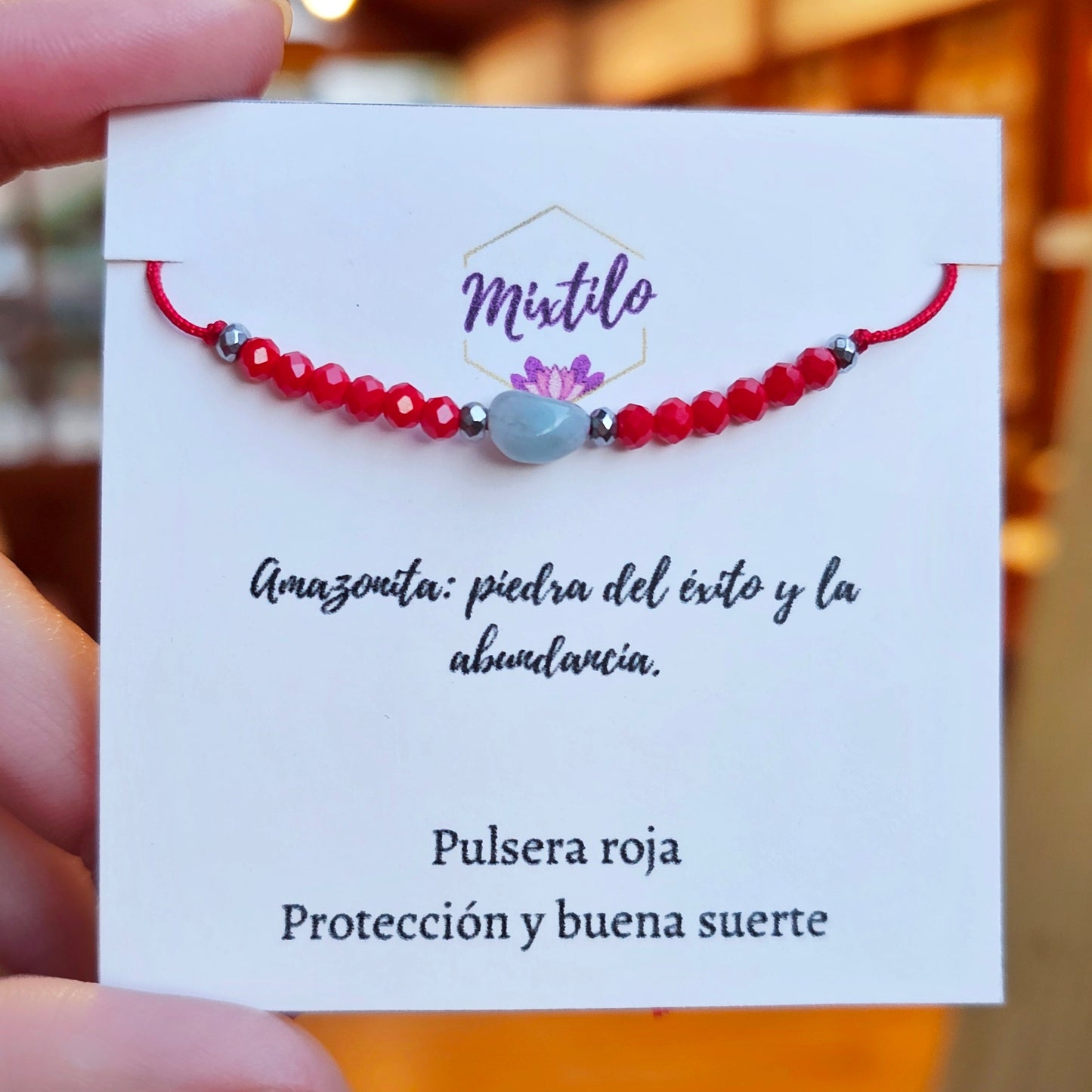 Pulsera roja Amazonita