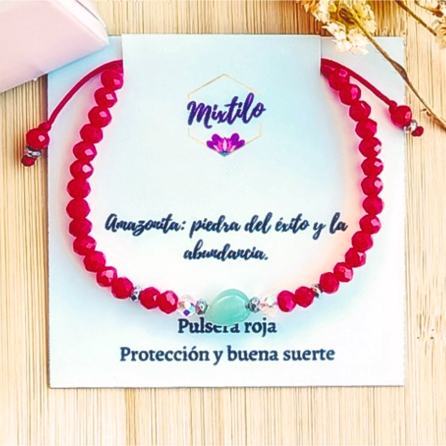 Pulsera Roja Amazonita – Éxito y Abundancia