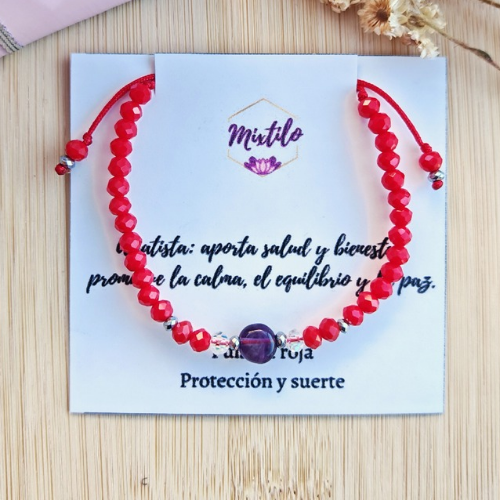 Pulsera Roja Amatista – Bienestar
